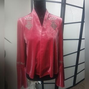 Elegant Pink Embellished Women's Jacket